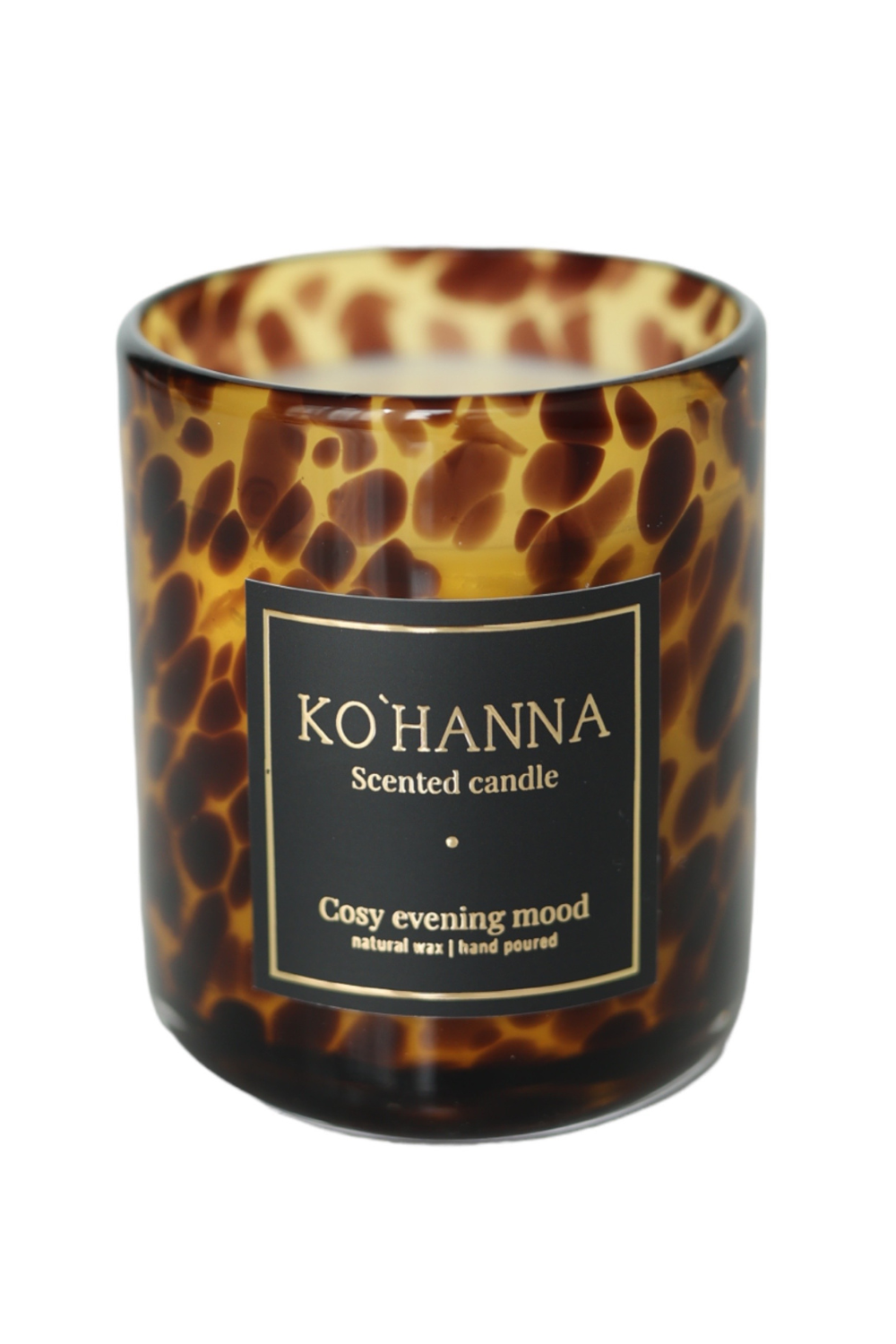 Luxury line, Handmade glass with leopard spots, Cozy evening mood, 250 ml. (KO&