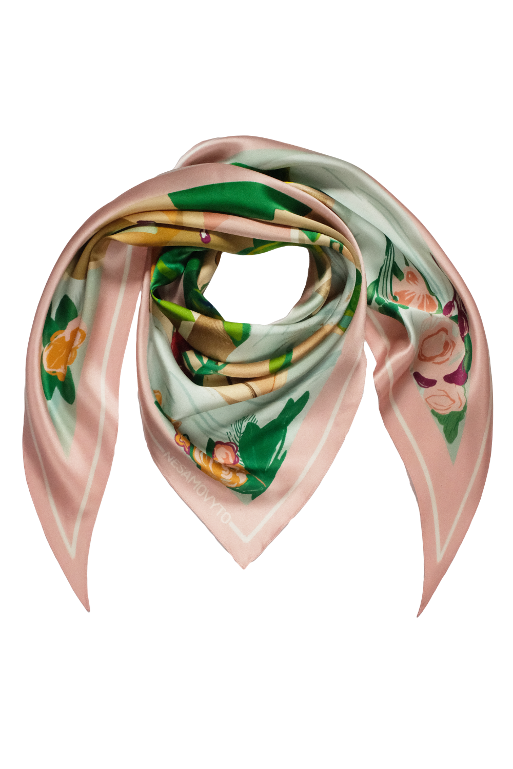 Silk scarf &quot;Navka&quot; with double-sided print (Nesamovyto) MV1W