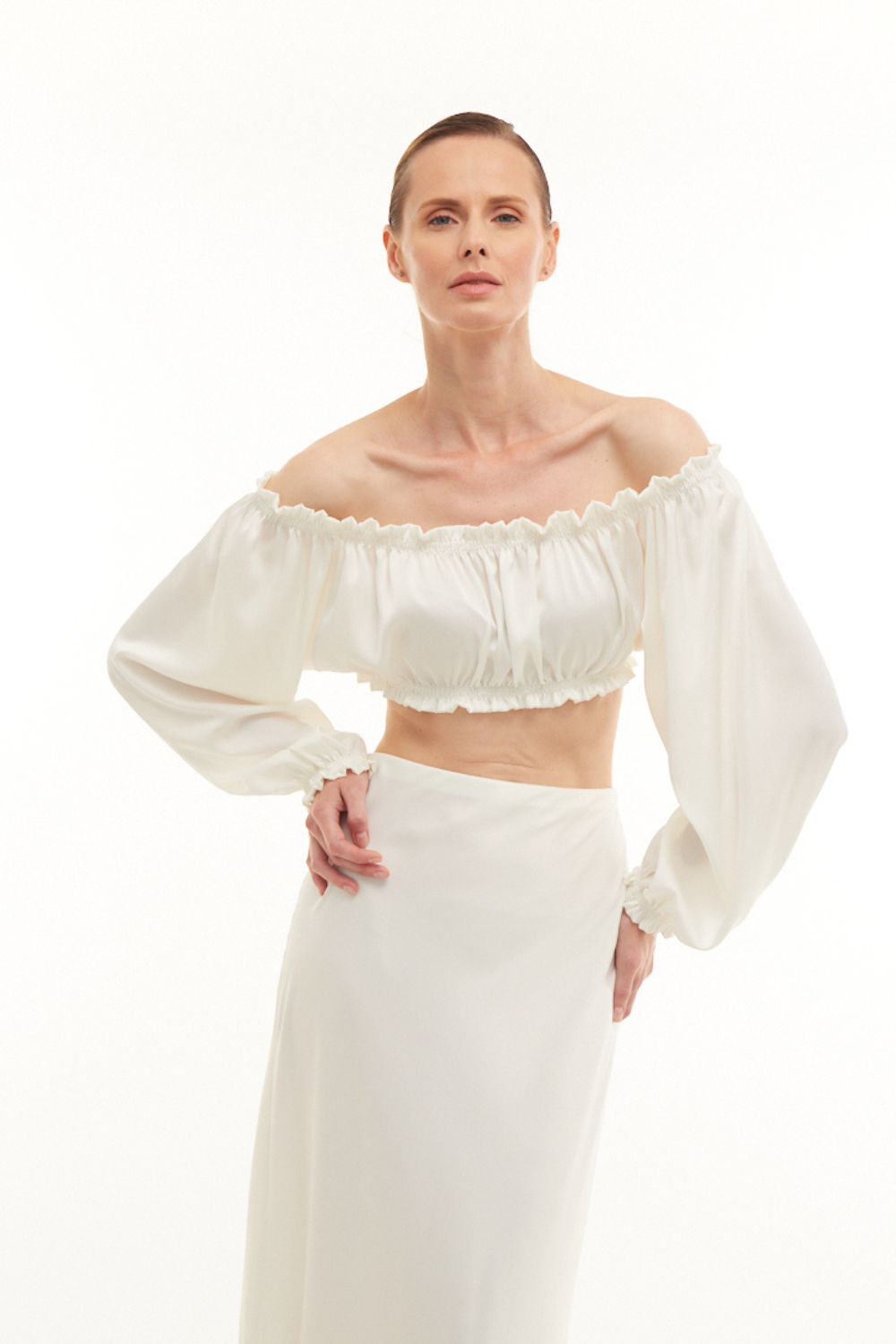 White crop-top PASSION, (Mint), 09969