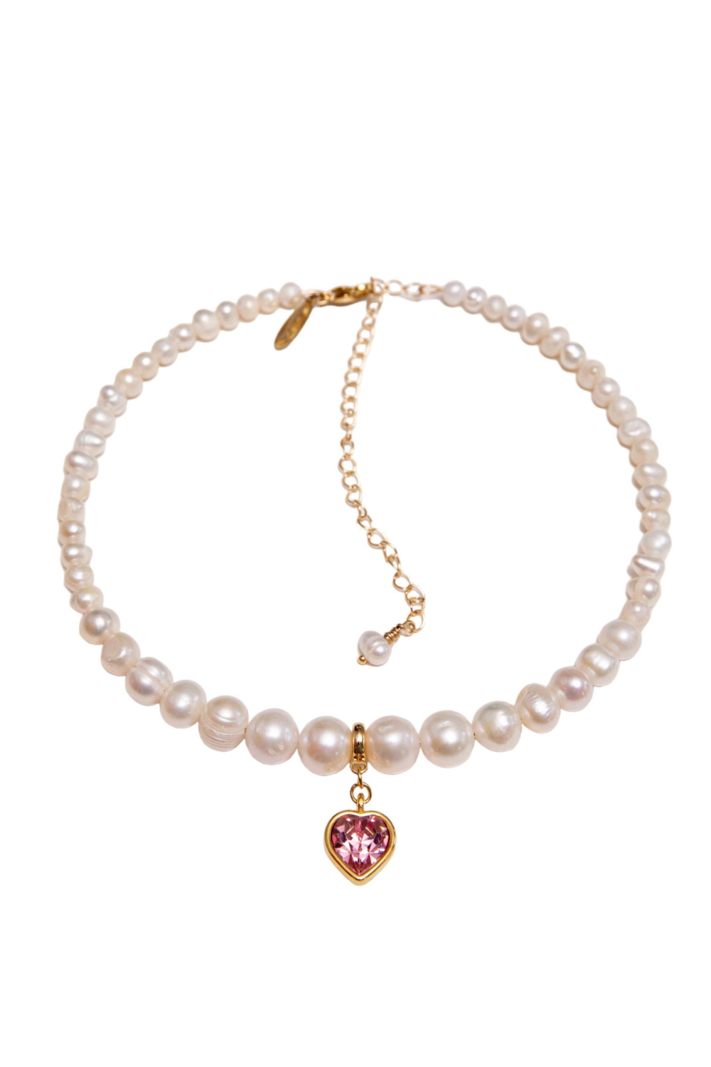 Purple Heart Pearl Choker, Gold, (GrainsDeVerre), CHH10.2