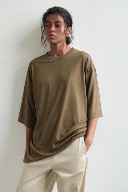 Olive Wool T-shirt, (IvaRych), IR_00027