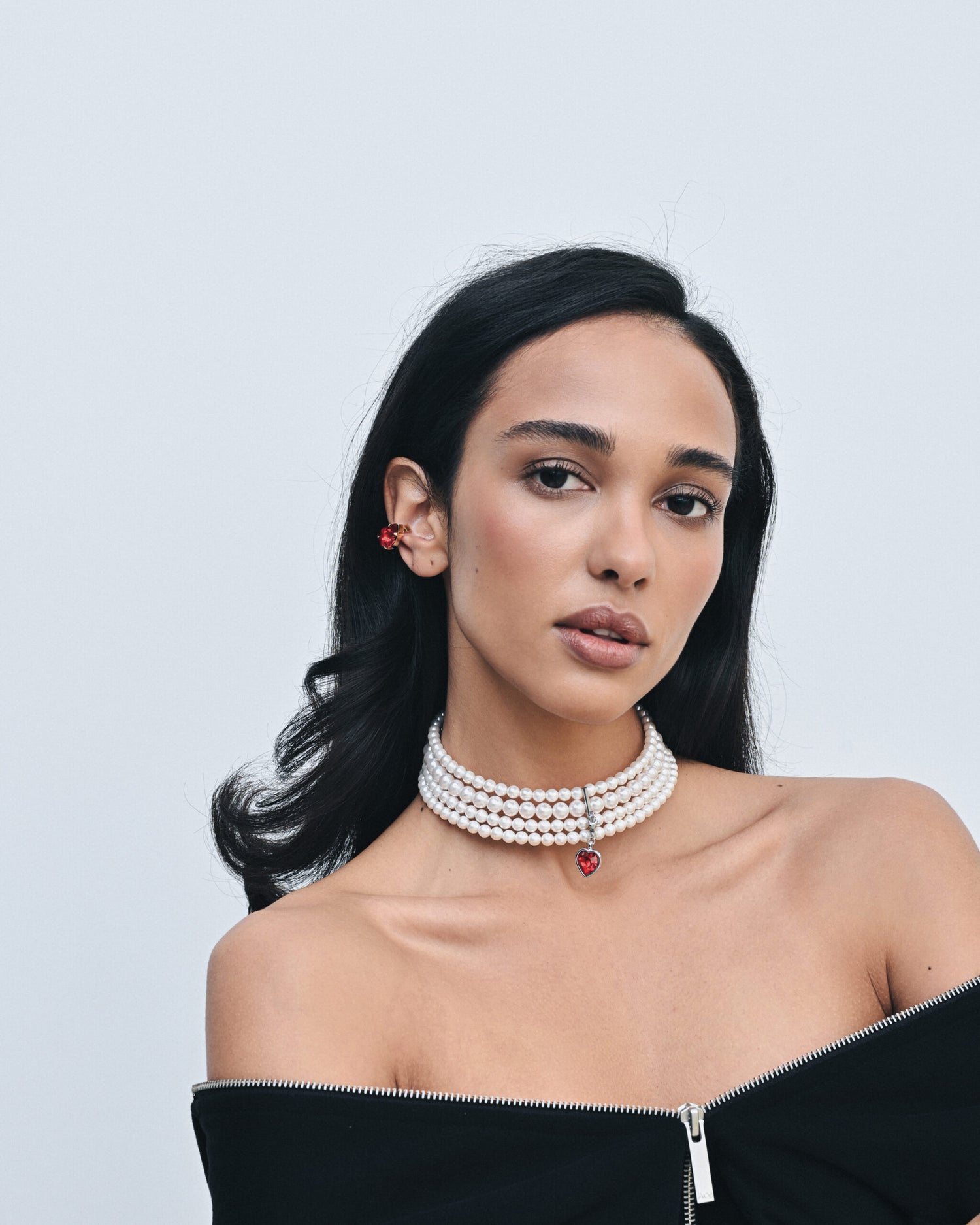 Cuff bracelet "Radiance Red" - gold (Grains de Verre), CAR2.3