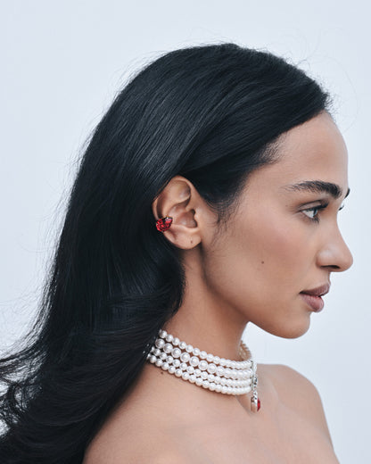 Cuff bracelet "Radiance Red" - gold (Grains de Verre), CAR2.3