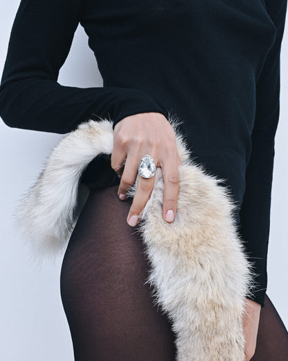 Prsten "RADIANCE" stříbrný, (Grains de Verre) RWLC1