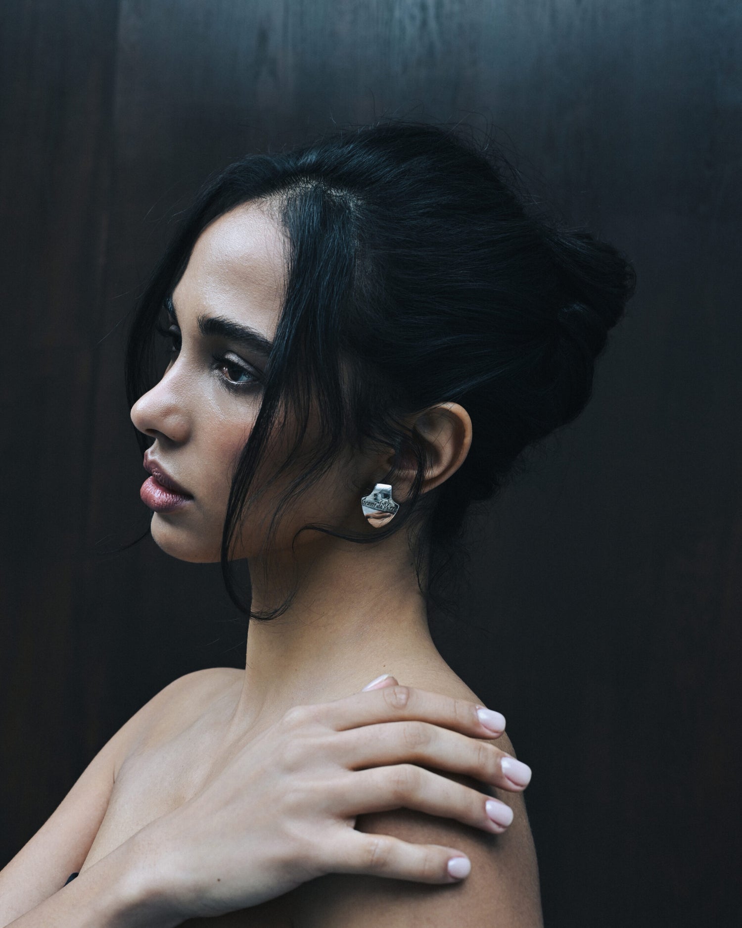 Náušnice "EWER", stříbrné, (GrainsDeVerre), EEW1