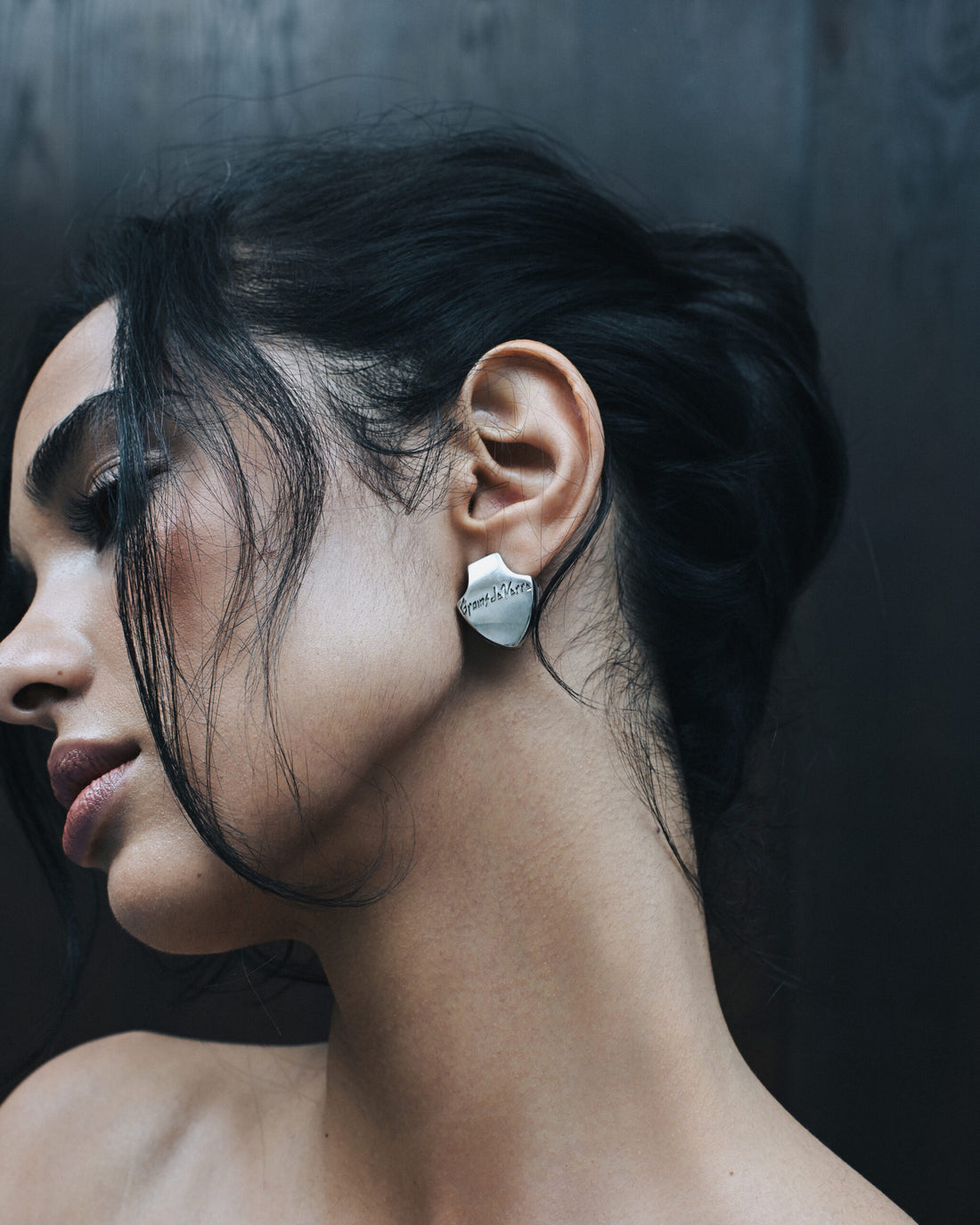 Náušnice "EWER", stříbrné, (GrainsDeVerre), EEW1