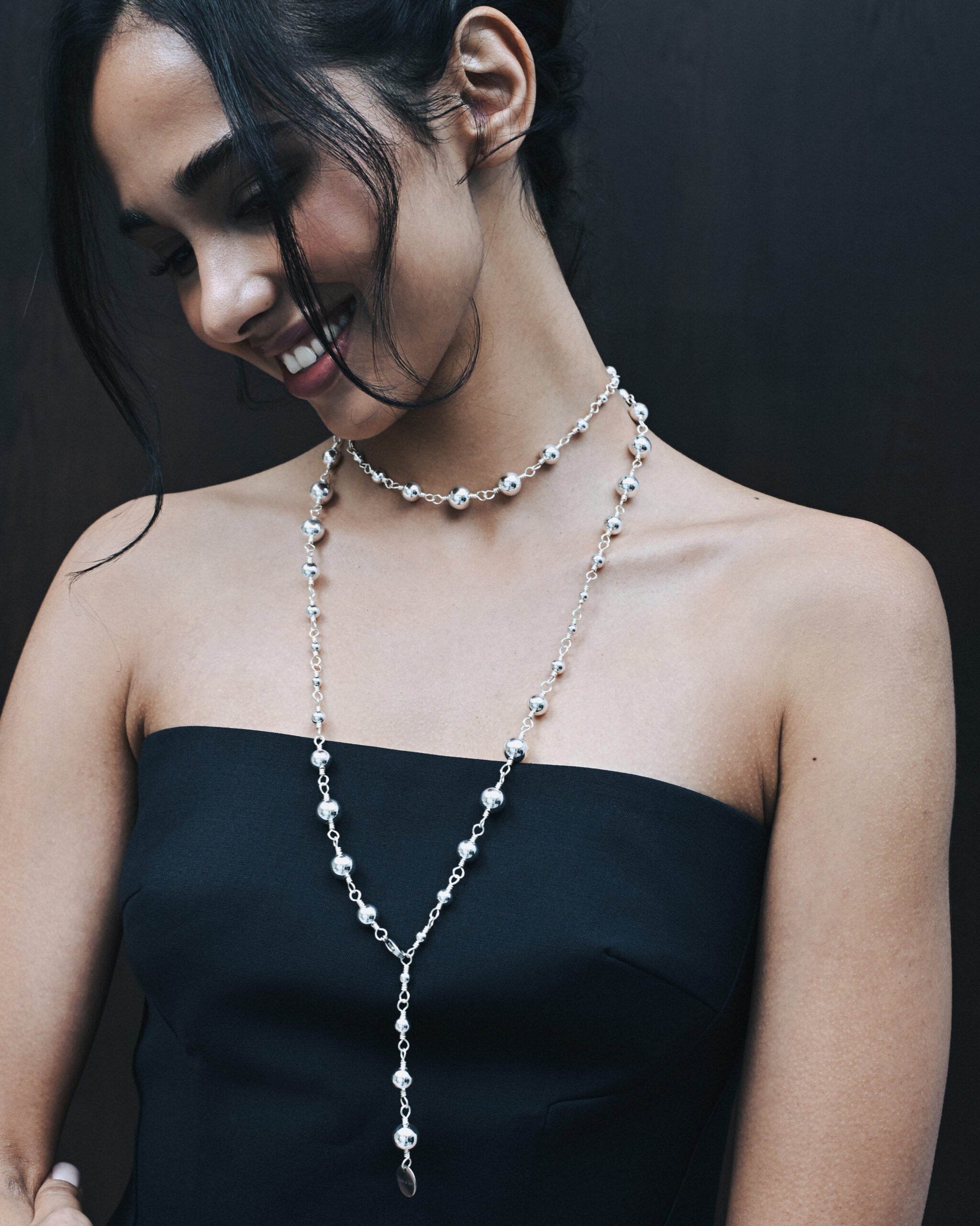 PÁSEK "VENUS" TRANSFORMÁTOR STŘÍBRNÝ, (Grains de Verre) BNB1