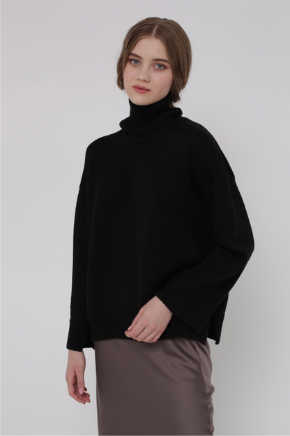 Vlněný svetr s výstřihem (Miss Secret) PU-015
