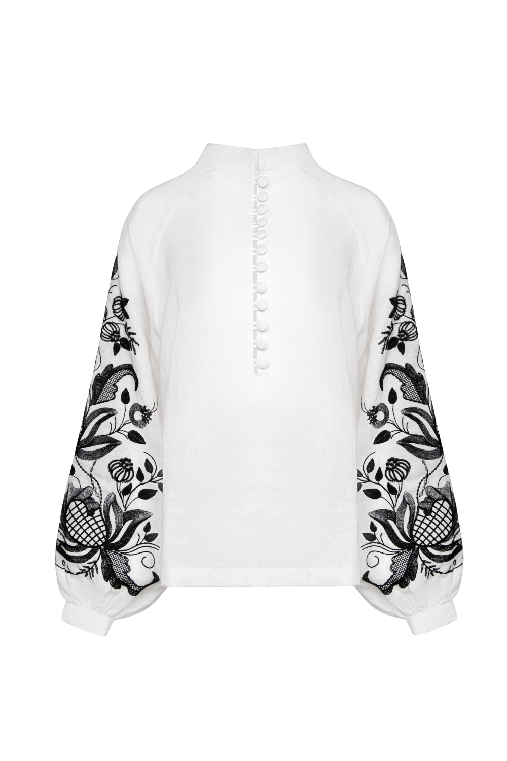 Блуза на ґудзиках Гранат біла вишивка (Гаптування) G_0024