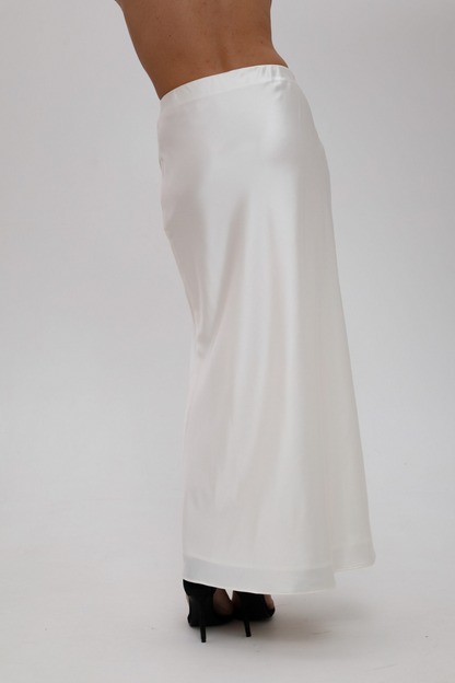 Slanted skirt, white, (Nazarelli), NF-00000027