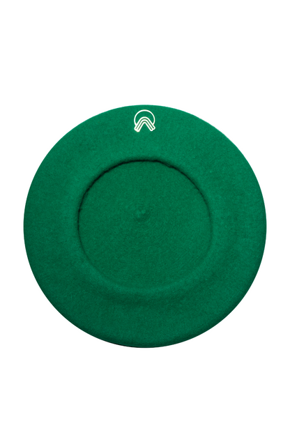 B-GRN zelený vlněný baret se zlatým dekorem (Nesamovyto)