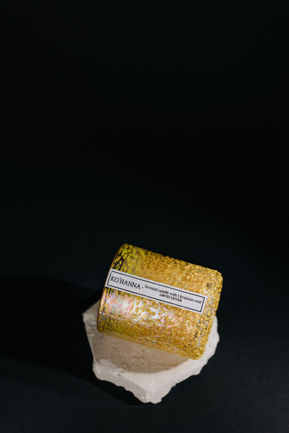 Luxury line, Handmade glass with yellow pearls, 250 ml. (KO&