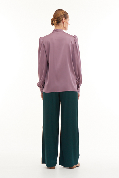 Лавандова фіолетова шовкова блуза ELEGANT (Mint) 21965
