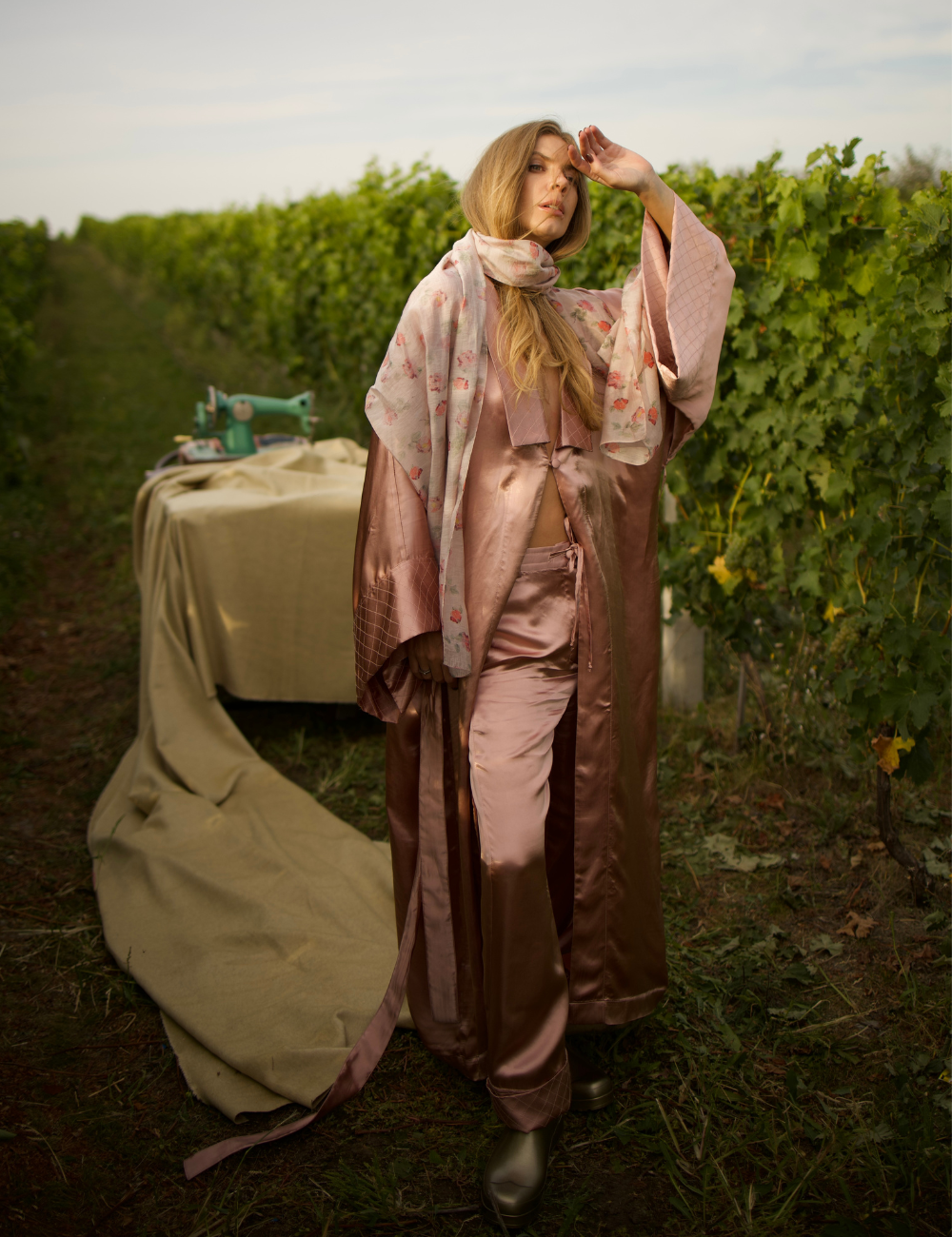 Růžové saténové kalhoty (XM by Malinovska)