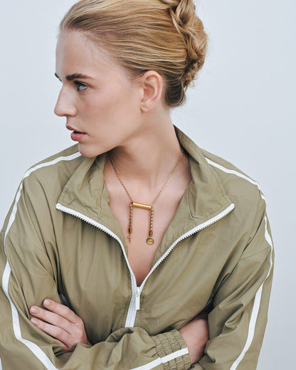 Намисто "Libra" з хрестиком, золото, (Grains de Verre) NLib2