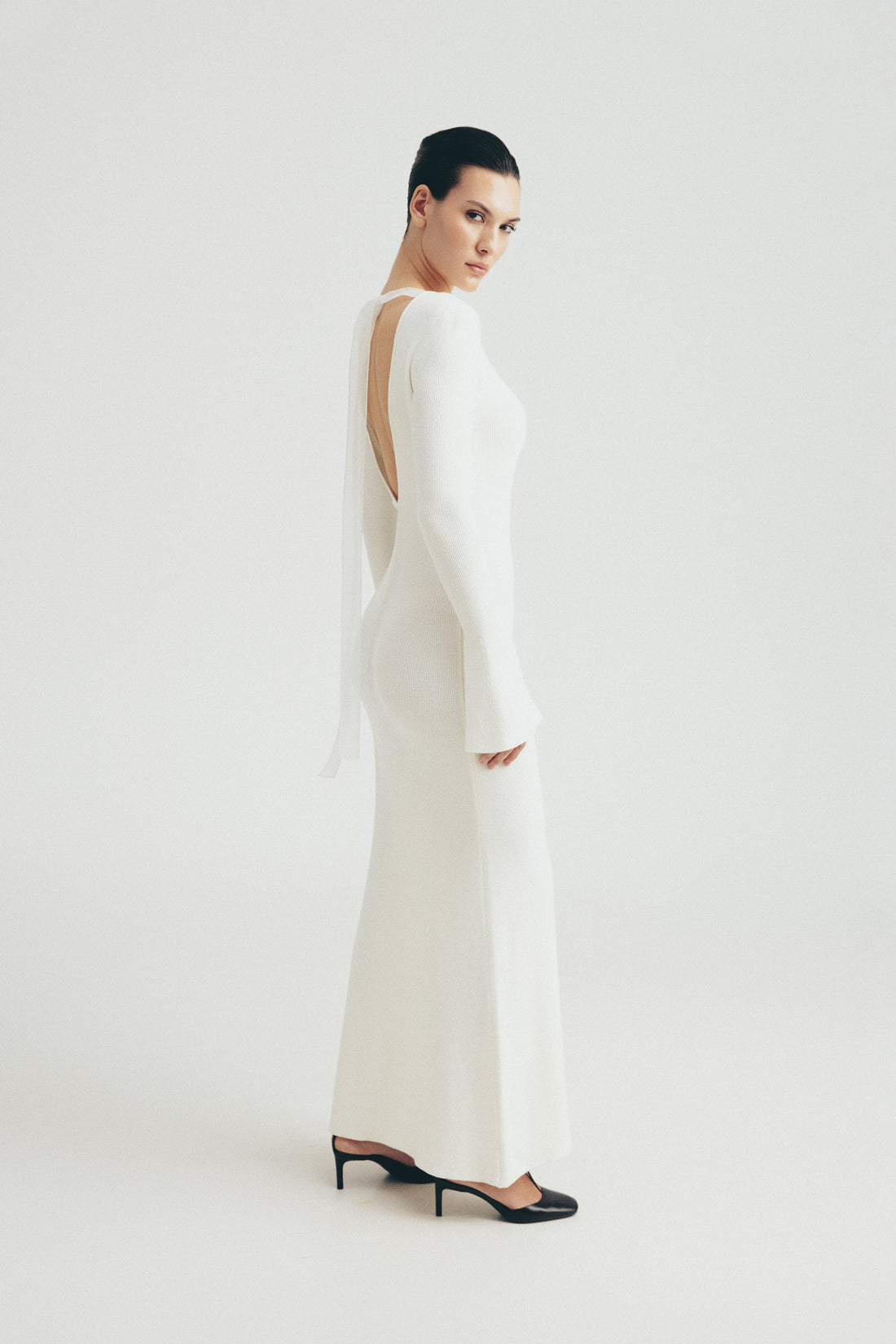 Трикотажна сукня міді (Total White) SS2510