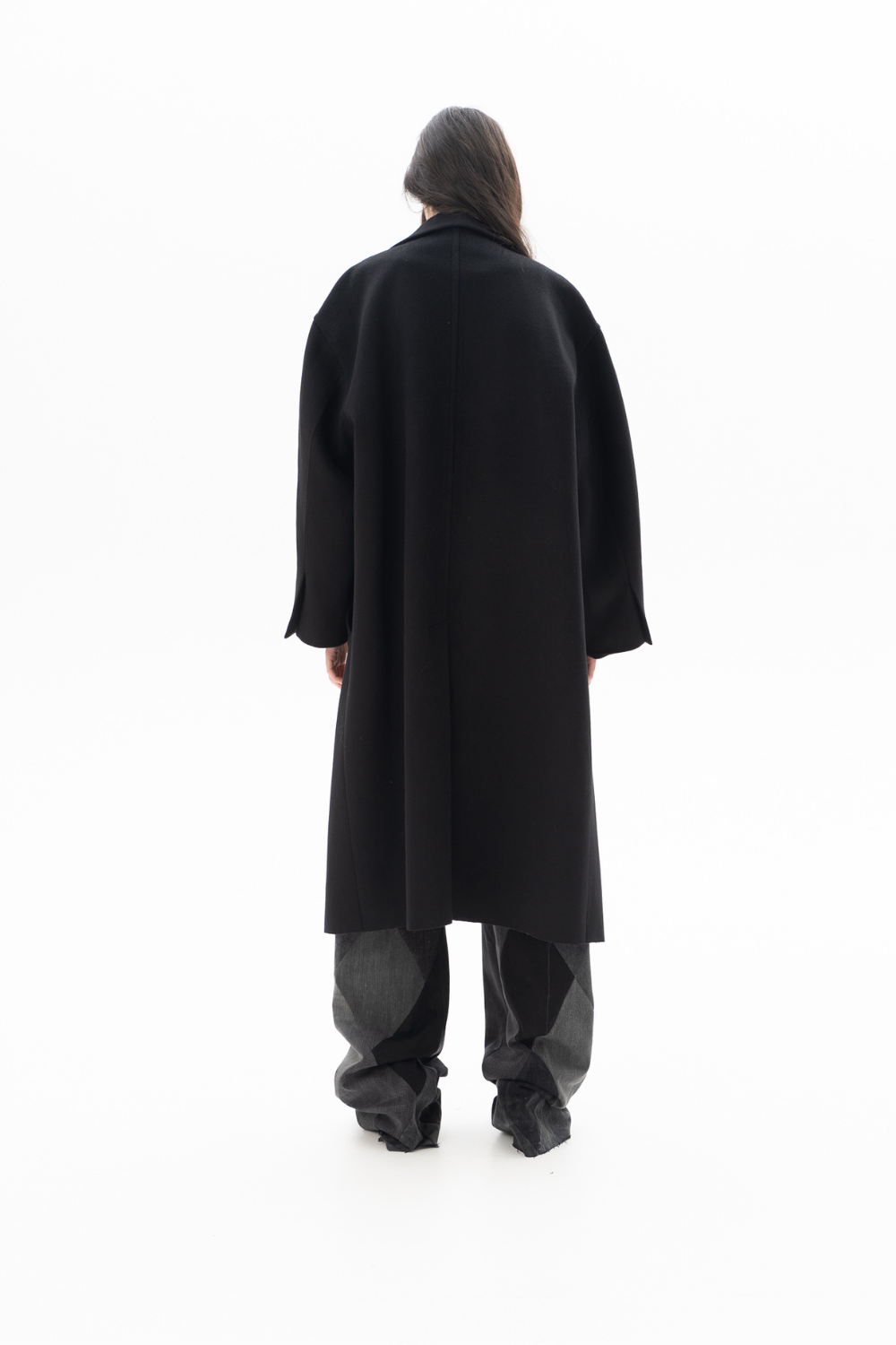 Oversized Woolen Coat with Visible Lining and Split Sleeves (GUDU) CT005AW22-23