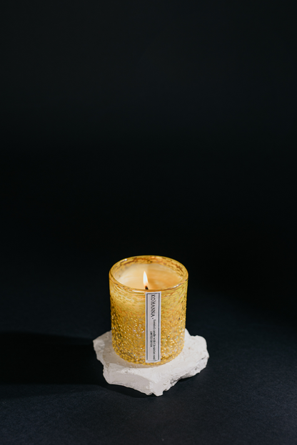 Luxury line, Handmade glass with yellow pearls, 250 ml. (KO&