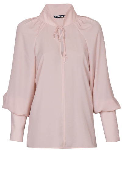 Pink raglan blouse with voluminous sleeve made of textile material (PANOVE) U.PN00261R