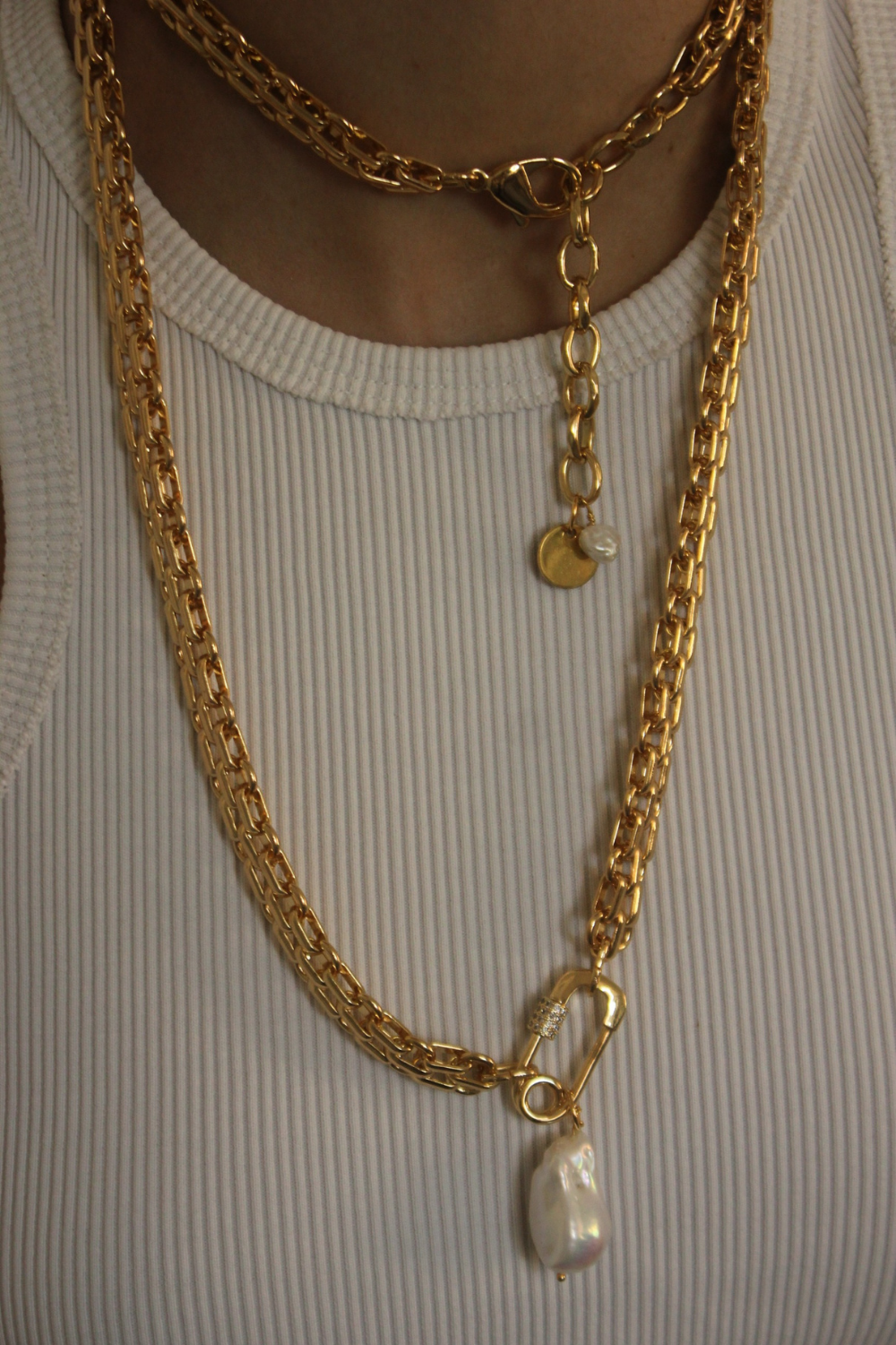 Long Baroque Pearl Necklace (Grains de Verre) NCBP2