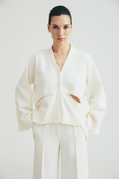 Kardigan na knoflíky, (Total White) SS2501