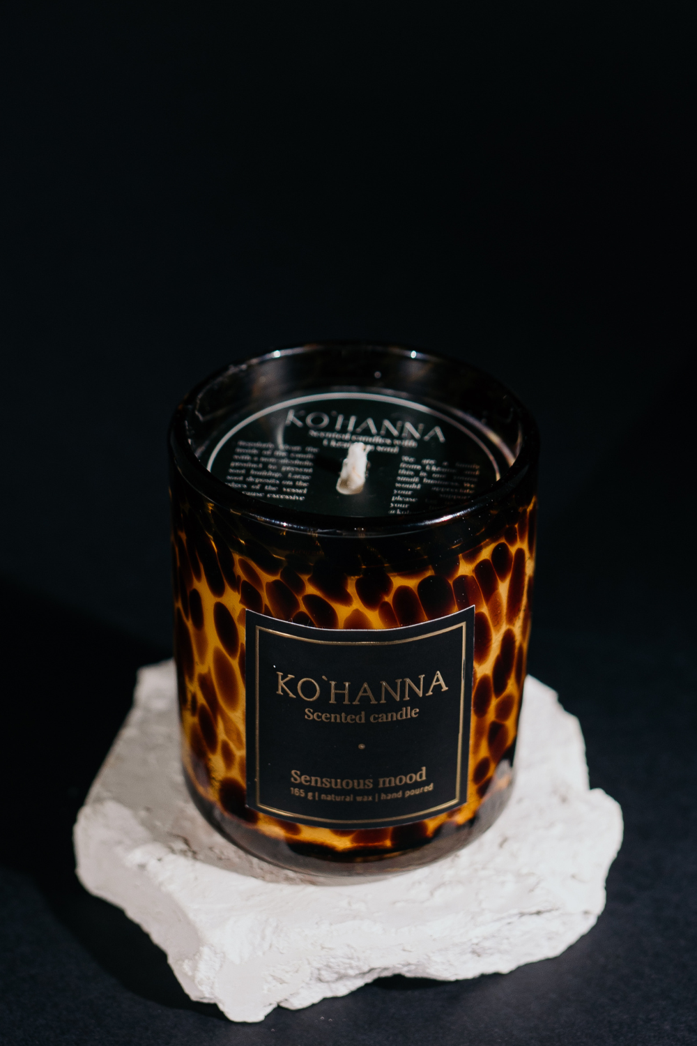 Luxusní řada, Ručně vyráběné sklo s leopardími skvrnami, Cosy evening mood, 250 ml. (KO&