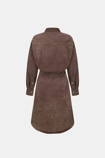 Košilové šaty Alex denim chocolate (DRESSTOIMPRESS)