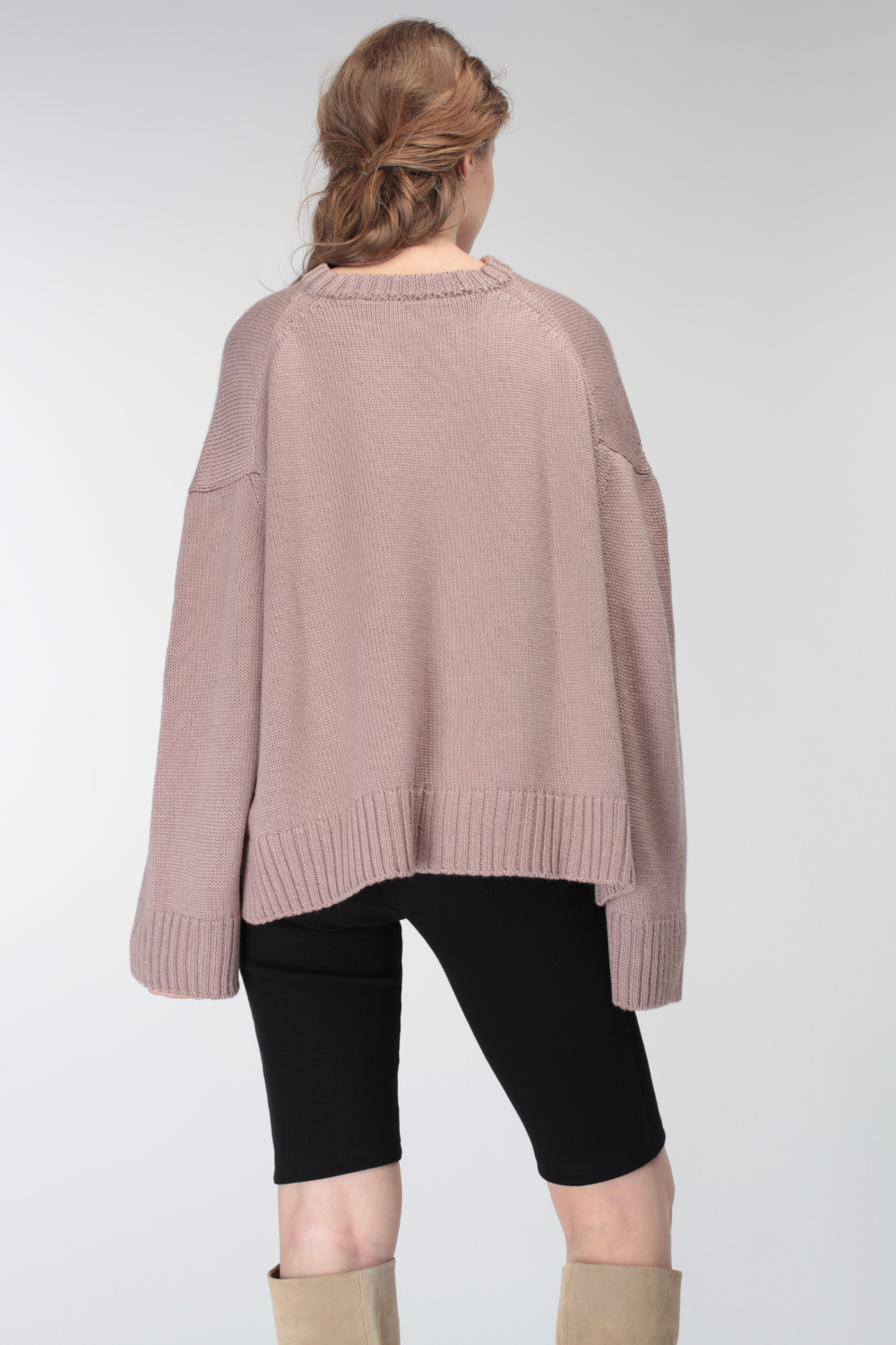 Objemový pulovr z vlny bez hrdla (Miss Secret) PU-015