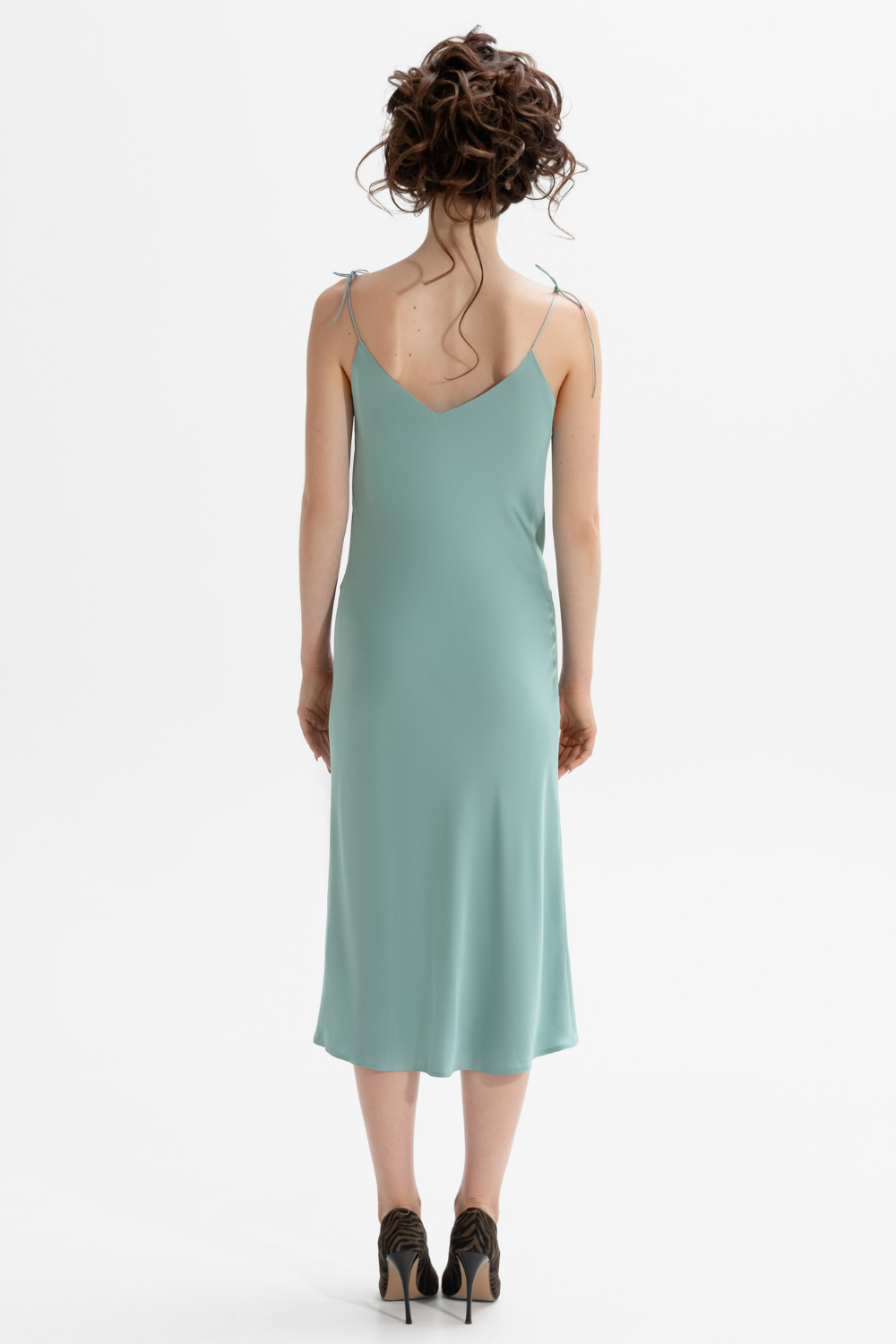 Mint green silk dress MINT (Mint) 00617