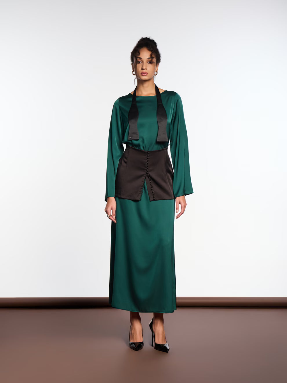 Smaragdové maxi šaty LAURA (Mint) , 3011110000016