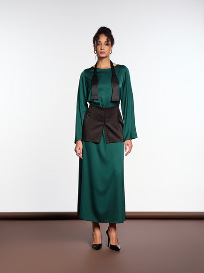 Smaragdové maxi šaty LAURA (Mint) , 3011110000016