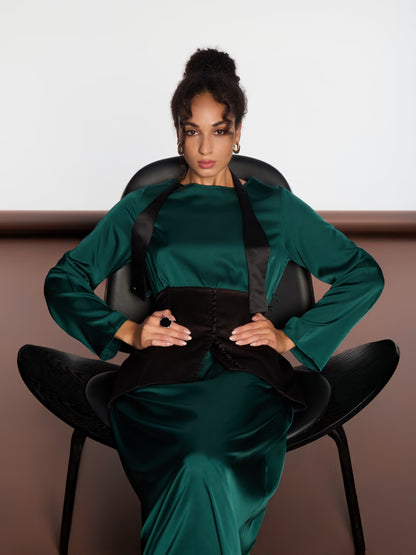 Smaragdové maxi šaty LAURA (Mint) , 3011110000016