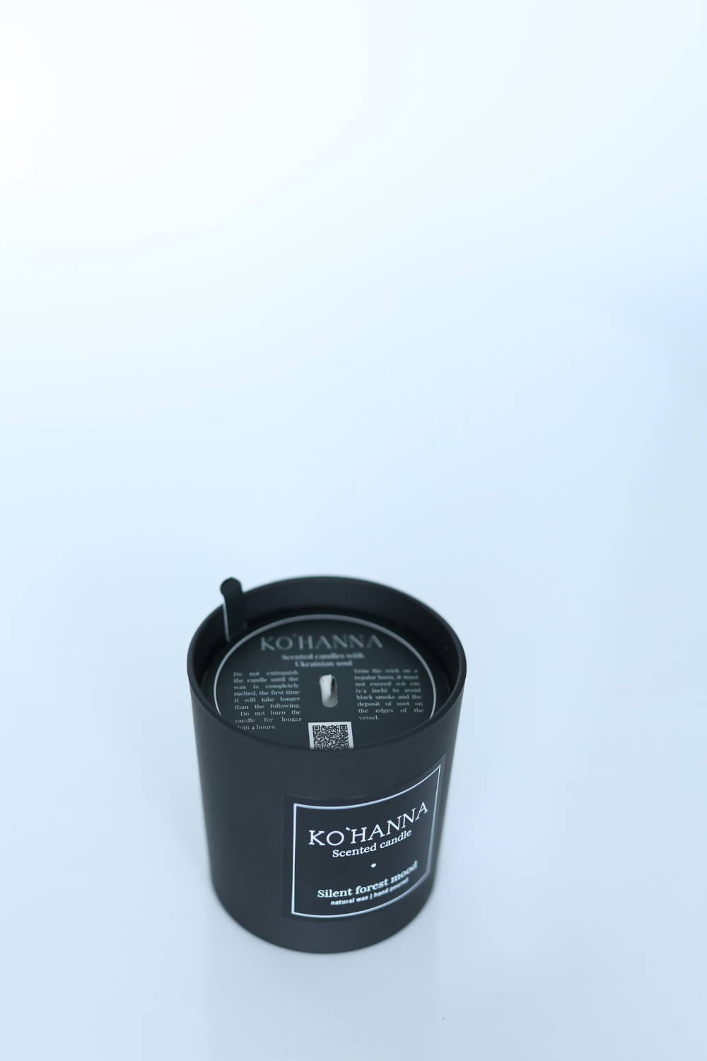 Svíčka vonná ručně vyráběná černé matné sklo, Nálada Tichého lesa (Silent Forest) 250 ml (KO&