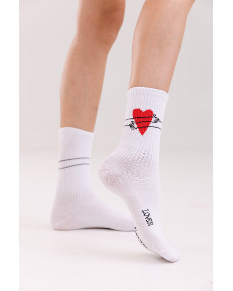 Socks with a red heart (Adamská) 73