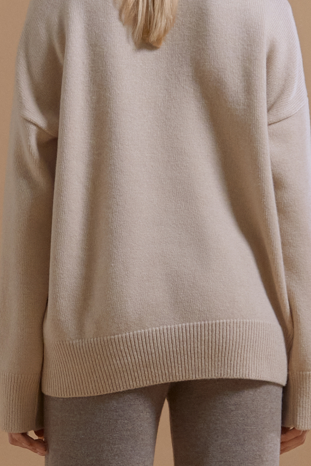 Cashmere cardigan, sand color (THE LAW OF LOVE) K-0015 