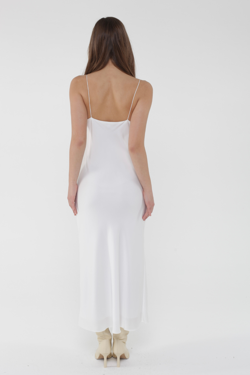 Сукня комбінована з чашкою на тонких бритвах, біла (MissSecret) DR-040-white