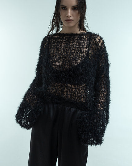 Meshed black sweater (KnitLab) Sweater_MESHED_black