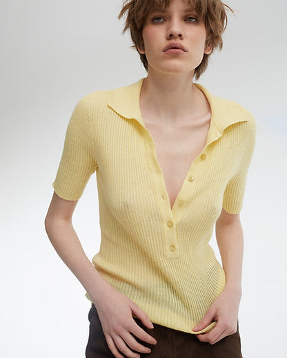 Tempting polo, citronové, (KnitLab) Polo_TEMPTING