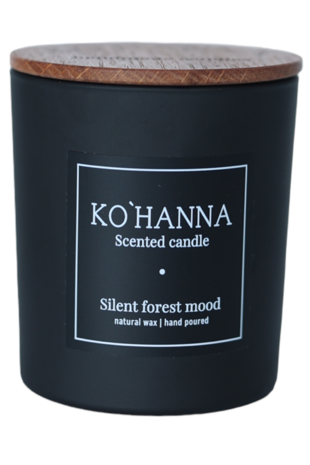 Svíčka vonná ručně vyráběná černé matné sklo, Nálada Tichého lesa (Silent Forest) 250 ml (KO&