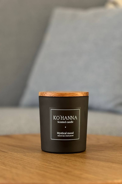 Černé matné sklo, ručně vyráběná vonná svíčka, Mystická nálada, 250 ml. (KO&
