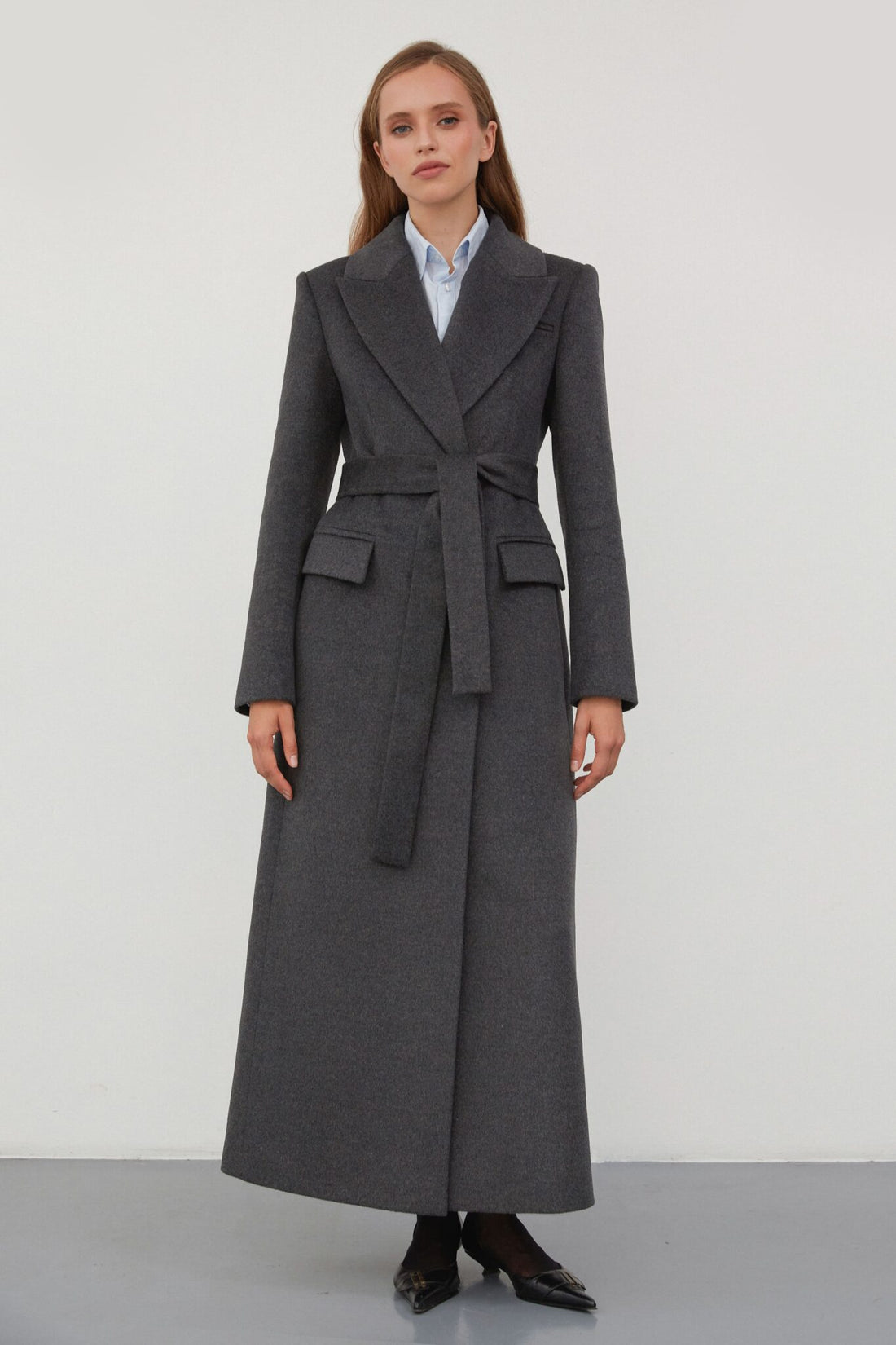 Kabát slim fit, šedý (TheMakers) 1248