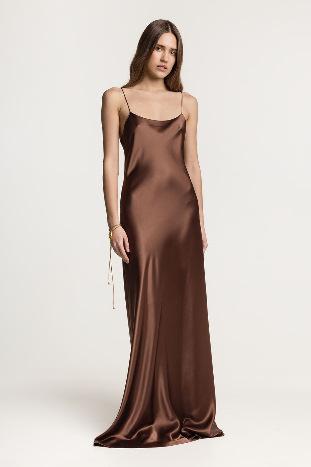 Carolyn Chocolate Silk Dress (Serenity) 163304