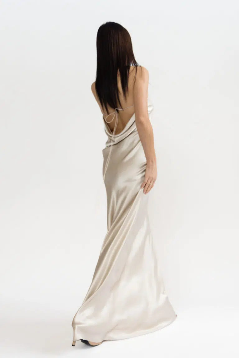 Majestic Silk Dress Pearl-Beige, (Serenity) 680804