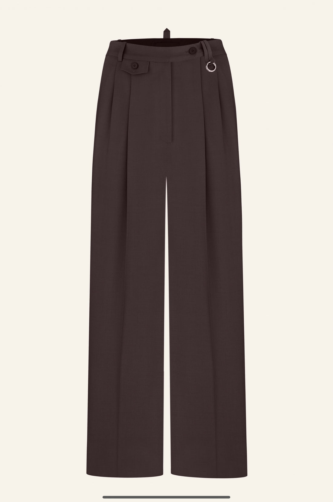 Kalhoty palazzo z vlny hnědé (K.KVIT) BAW232401