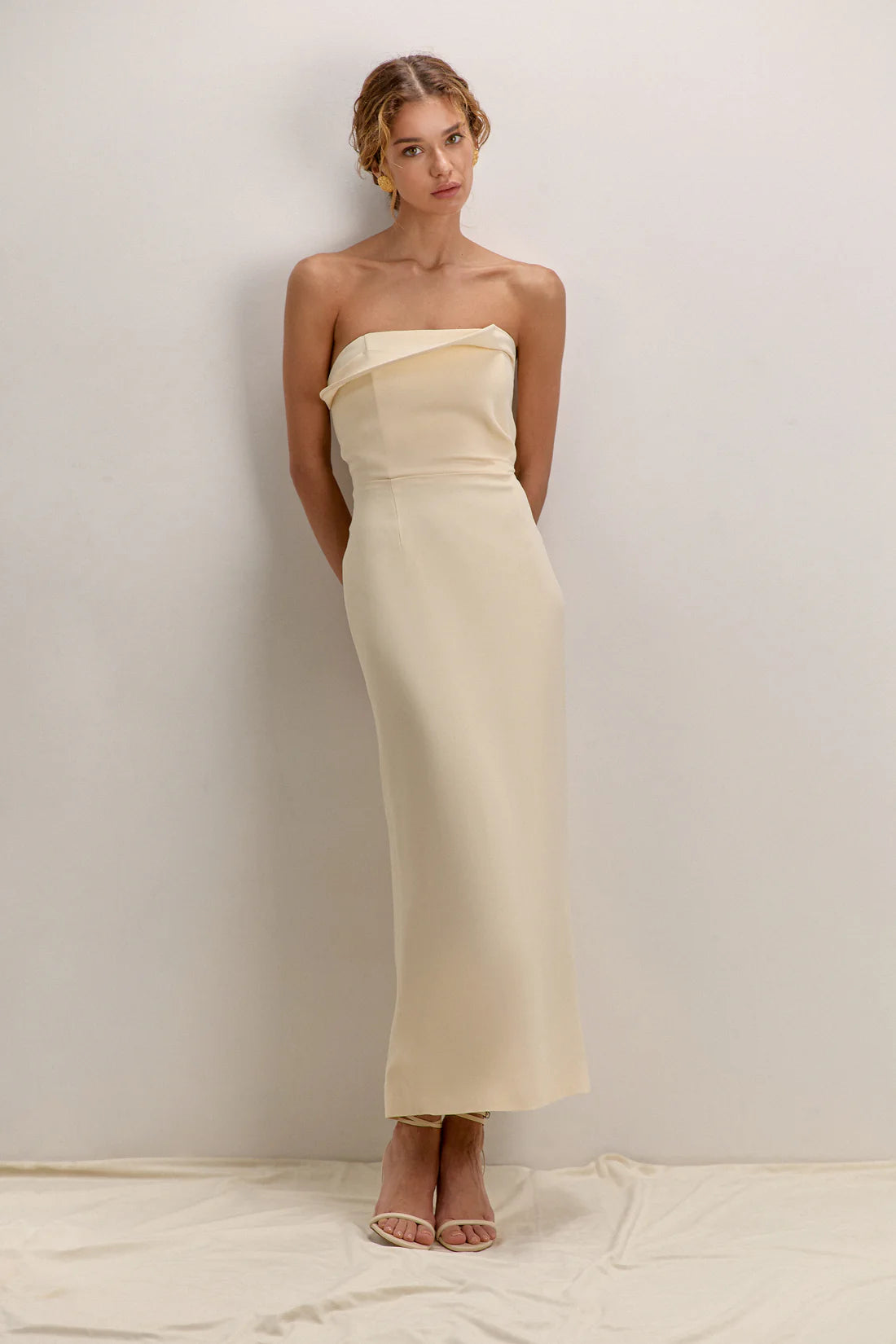 Сукня міді Софі, молочного кольору, (Sarna) SA444S