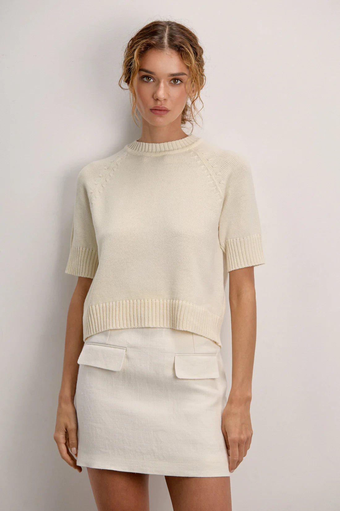 Mini sukně Lina smetanová, (Sarna) SA021S