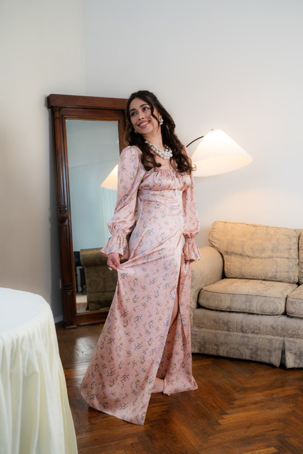 Broskvové šaty PENELOPE (Mint) , 3490320000014