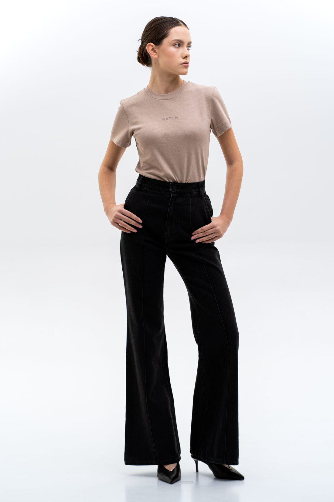 Džíny Black Flared (Match Denim) , sp25-flared-black-jeans