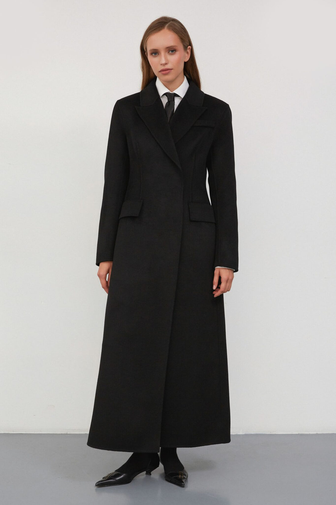 Пальто Slim Fit чорне (TheMakers) 1247