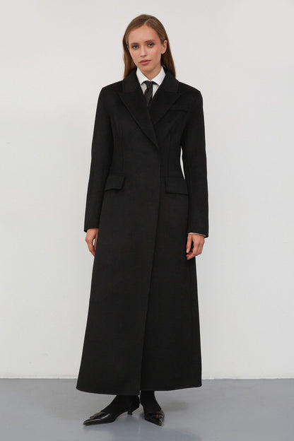 Пальто Slim Fit чорне (TheMakers) 1247
